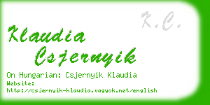 klaudia csjernyik business card